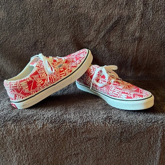 Vans Youth Kid's Doheny Racing Red and White OTW Repeat Skate Shoes, Size 5.0 - Picture 1 of 5